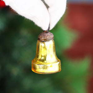 Golden Handmade Glass Bell Christmas Ornament 1 Piece CO-65443