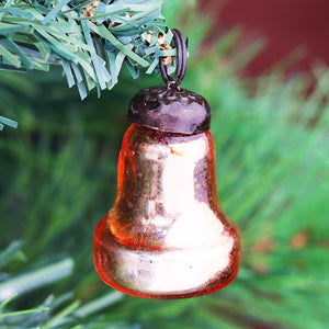 Amber Handcrafted Glass Bell Ornament – 1.75 Inch CO-65443