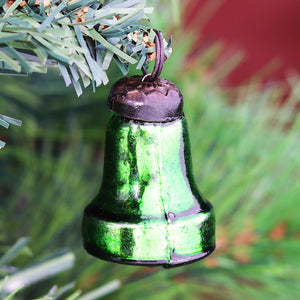 Green Handmade Glass Bell Christmas Ornament 1 Piece CO-65443