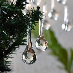 Clear Glass Teardrop Christmas Ornaments 20-Pack CO-59148