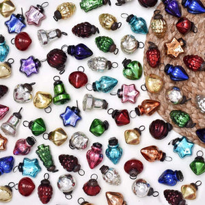 Multicolor Handmade Glass Christmas Ornaments Set of 10 CO-62412