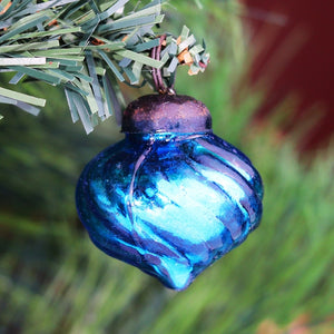 Handmade Turquoise Spiral Glass Christmas Ornament CO-65452