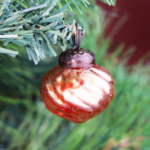 Handmade Amber Spiral Glass Christmas Ornament CO-65452