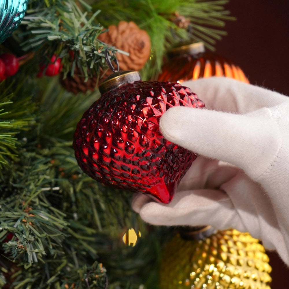 Multicolor Glass Christmas Ornaments 3-Inch 12 Piece Set CO-65508