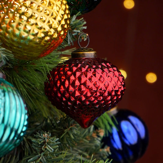 Multicolor Handmade Glass Christmas Ornaments Set of 6 CO-65267