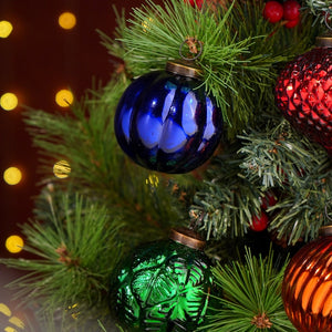 Multicolor Handmade Glass Christmas Ornaments Set of 6 CO-65267