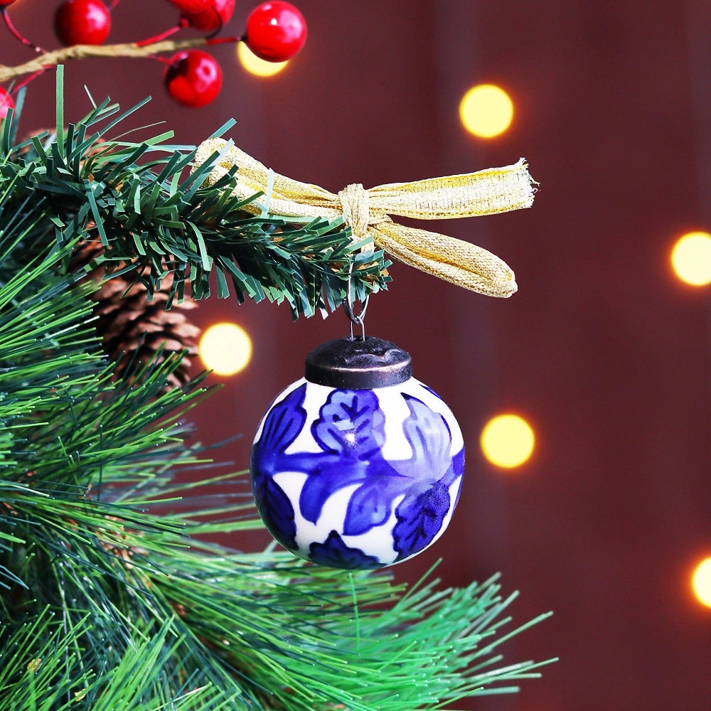 Handmade Multicolor Ceramic Christmas Ornaments Set of 12 CO-64927