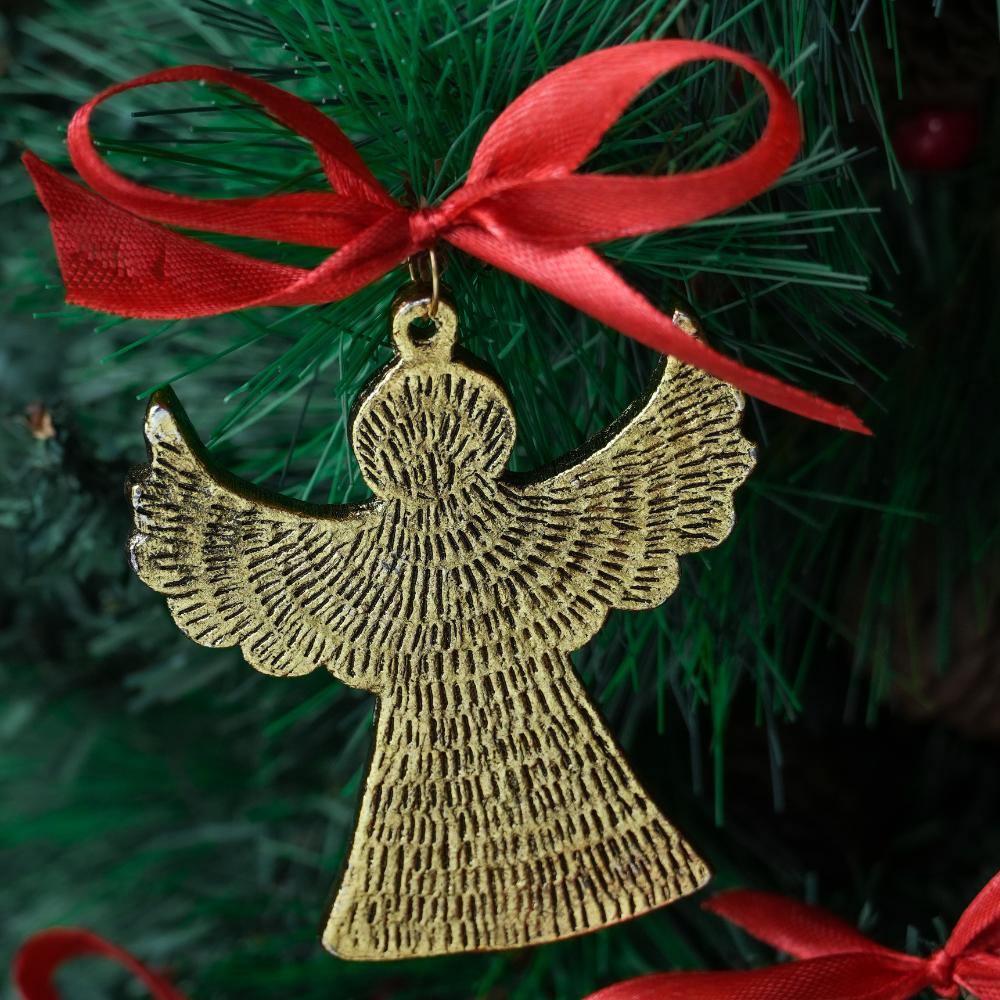 Golden Aluminium Cutout Tree Ornaments – 6-Piece Set CO- 69202
