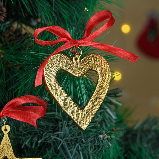 Golden Aluminium Cutout Tree Ornaments – 6-Piece Set CO- 69202