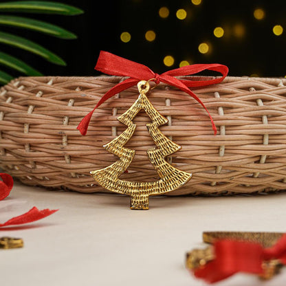 Golden Aluminium Cutout Tree Ornaments – 6-Piece Set CO- 69202