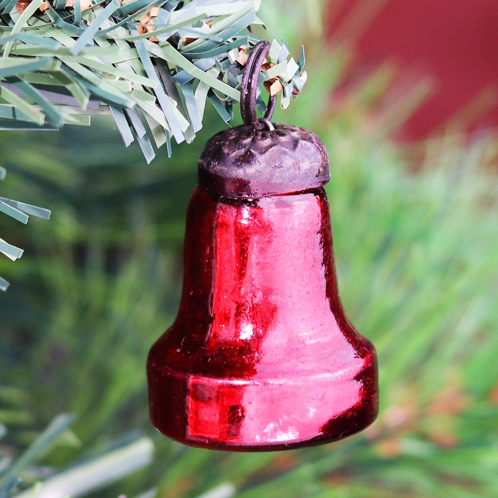 Red Handmade Glass Bell Christmas Ornament 1 Piece CO-65443
