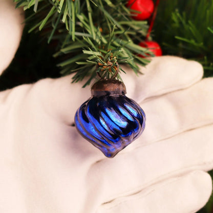 Blue Glass Vintage Christmas Ornaments 25-Pack for Mini Trees CO-65169