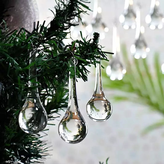 Clear Glass Teardrop Christmas Ornaments 20-Pack CO-59148