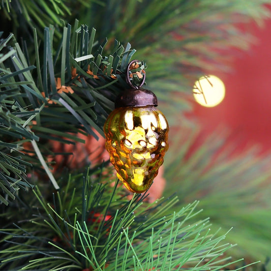 Golden Glass Vintage Ornaments 25-Pack for Mini Trees CO-61344