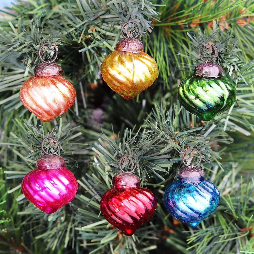Handmade Turquoise Spiral Glass Christmas Ornament CO-65452