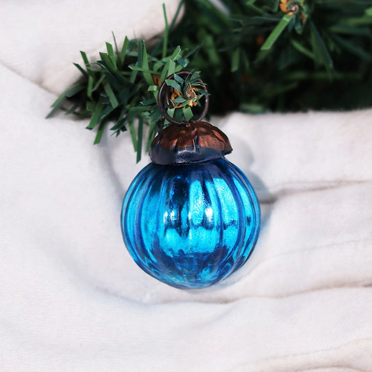 Turquoise Handmade Glass Christmas Ornament Single Piece CO-65452